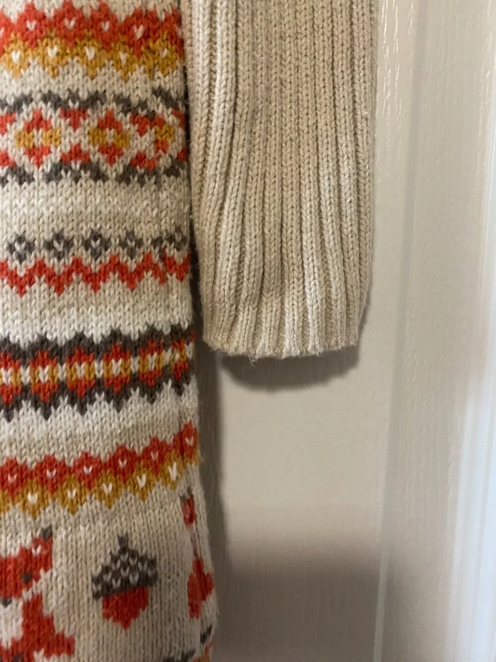 Aspen Kids Girl Novelty Fox Fair Isle Autumn Knit Sweater Dress 4T